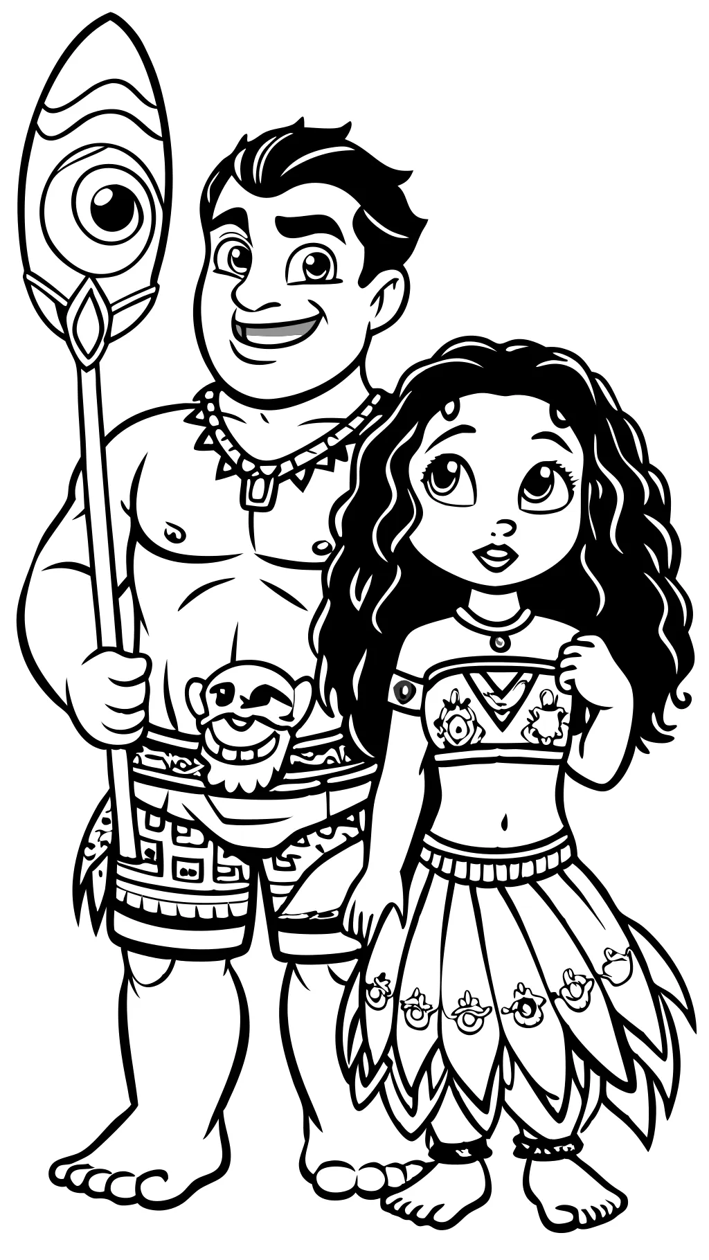 coloring pages moana maui